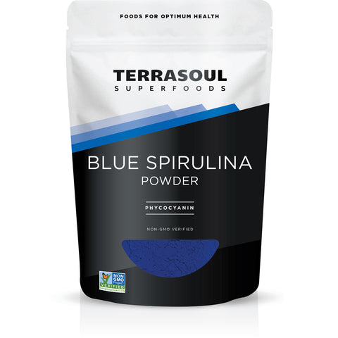 Protein, chlorophyll, trace minerals and antioxidants are among the nutrients blue spirulina delivers. Our blue spirulina is tank-grown in an environmentally pristine area, away from industrial, agricultural and human development and is dried at low temperatures to preserve its nutritional value.  Adding blue spirulina to juices and smoothies is an easy way to up the nutrient content, but don't stop there, blue spirulina is a great addition to savory recipes as well!