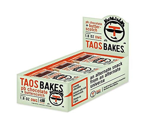 Taos Bakes Bars / Peanut Butter Chocolate & Butterscotch (Box of 12, 1.8oz Bakes)