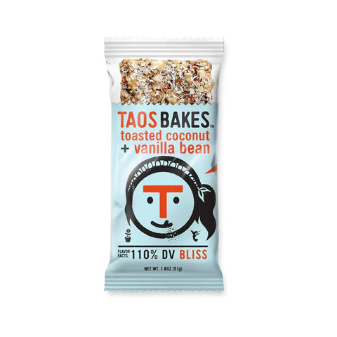 Taos Bakes Bars / Toasted Coconut & Vanilla Bean (Box of 12, 1.8oz Bakes)