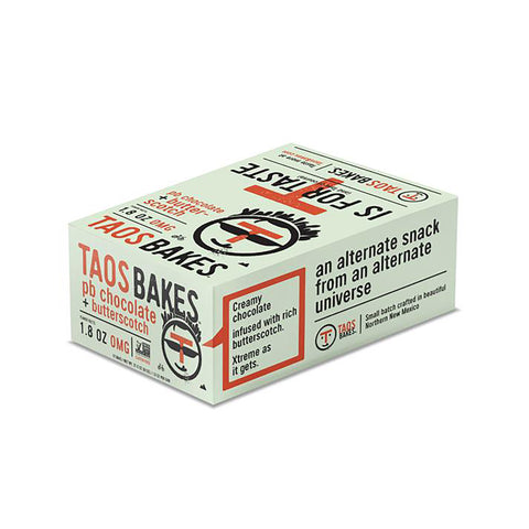 Taos Bakes Bars / Peanut Butter Chocolate & Butterscotch (Box of 12, 1.8oz Bakes)